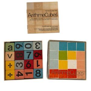Vintage ArithmeCubes Math Aid Learning Game Scott Foresman Complete